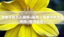 苹果手机怎么删除id账号（苹果手机怎么删除id账号信息）