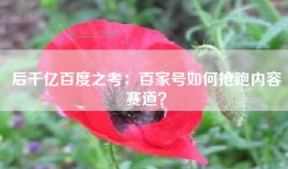 后千亿百度之考：百家号如何抢跑内容赛道？