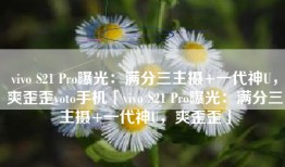 vivo S21 Pro曝光：满分三主摄+一代神U，爽歪歪voto手机「vivo S21 Pro曝光：满分三主摄+一代神U，爽歪歪」