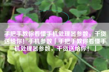 手把手教你看懂手机处理器参数，干货送给你！手机参数「手把手教你看懂手机处理器参数，干货送给你！」